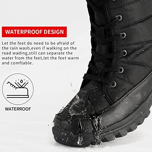 Men's Warm Winter Snow Boots Unisex Shoes Outdoor Anti-Slip Lightweight Cold Weather Boots