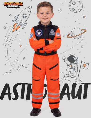 Spooktacular Creations Astronaut Costume with Helmet, Space Suit for Toddler, Kids Astronaut Halloween Costume for Cosplay