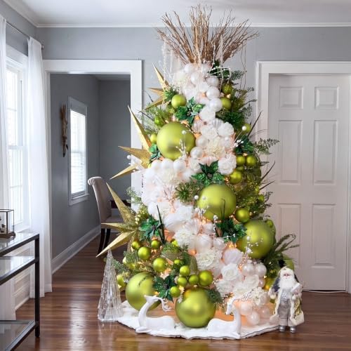Threan 8 Inch Lime Green Matte Large Christmas Ball Ornament