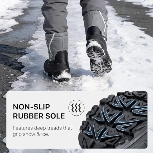 FREE SOLDIER Mens Snow Boots Insulated Nonslip Outdoor Ankle Cold Weather Boots