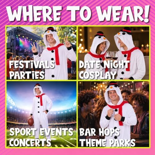 Funziez! Slim Fit Adult Onesie - Animal Costume - Plush Unisex Halloween One Piece Cosplay Suit for Women and Men