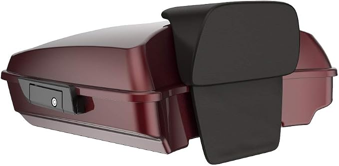 Advanblack Road Glide Tour Trunk Pack Mysterious Red Sunglo Razor Tour Trunk Pack Backrest Pad for '97-'25 Harley Touring Road King Street Glide Electra Glide CVO models