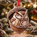 Christmas Ornament, 2026 Ornaments for Christmas Tree, Stained Glass Hanging Ornament, Holiday Ornaments, Unique Gift Idea - Owl on The Branch