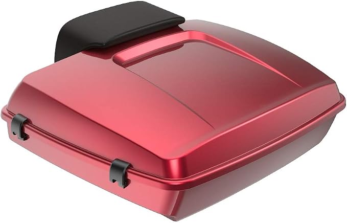 Advanblack Road Glide Tour Trunk Pack Velocity Red Sunglo Razor Tour Trunk Pack Backrest Pad for '97-'25 Harley Touring Road King Street Glide Electra Glide CVO models