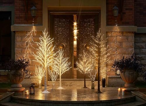 Hairui Lighted White Tree Plug in with 6FT 690 White Fairy Lights, Christmas Tree with Lights for Indoor Outdoor Home Christmas Holiday Party Decoration