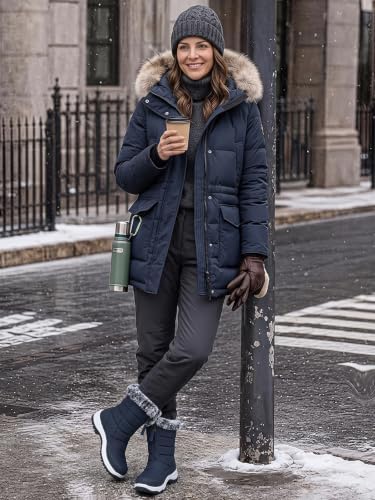 TEMOFON Winter Snow Boots for Women: WaterProof Warm Fur Lined Ankle Boot