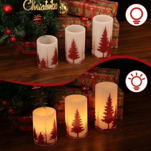 Christmas Tree Flameless Candles Battery Operated with 6H Timer