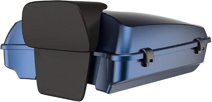 Advanblack Road Glide Tour Trunk Pack Big Blue Pearl Razor Tour Trunk Pack Backrest Pad for '97-'25 Harley Touring Road King Street Glide Electra Glide CVO models
