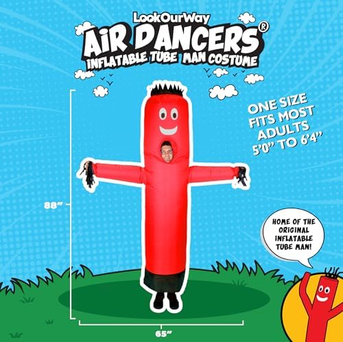 LookOurWay Inflatable Tube Man Costume - Wacky Wavy Arm Guy Funny Inflatable Halloween Costume