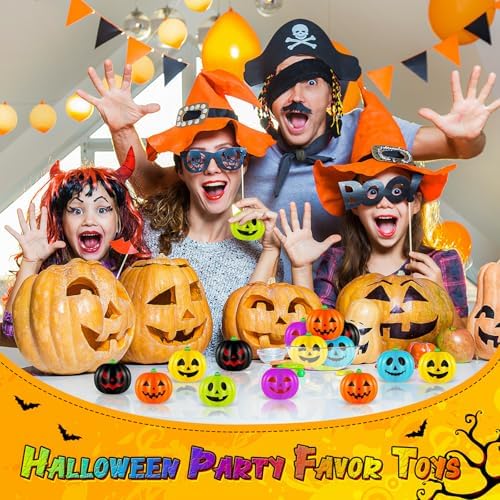 Libima 36 Pcs Halloween Pumpkin Balls Bulk Colorful Toy