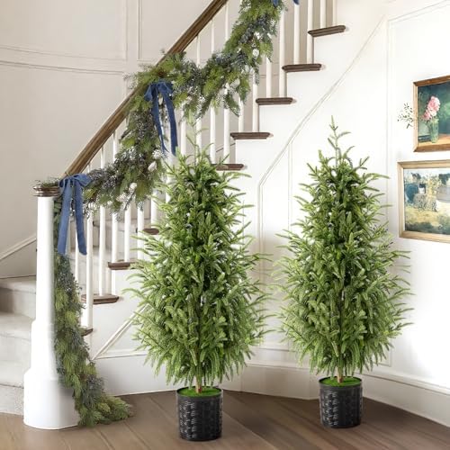 Christmas Decorations, 2 Pack 3FT Artificial Norfolk Pine Tree