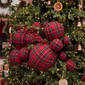 6 Pack Red Tartan Plaid Christmas Ball Ornaments Decorations