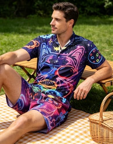 RAISEVERN Mens Romper Male Zipper Shorts Sleeve One Piece Bro Outfits
