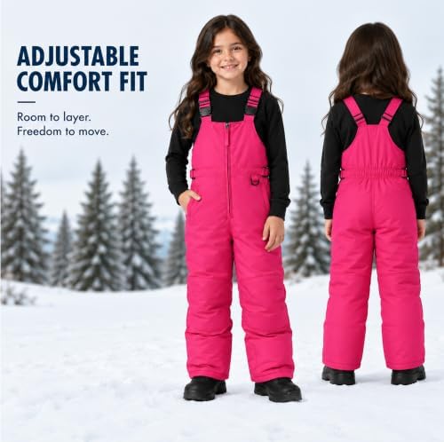 Cherokee Kids Snow Bibs - Insulated Ski Pants Overalls for Boys and Girls