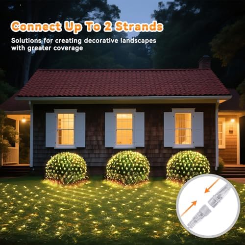 LitHome 34.5FT x 5FT Christmas Net Lights Outdoor Mesh Lights Connectable
