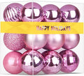 Bubblegun Pink 1.6" Small Christmas Balls Christmas Tree Decoration Ornaments Shatterproof Hanging Balls for Birthday Halloween Holiday Wedding Decorations Set of 18pcs