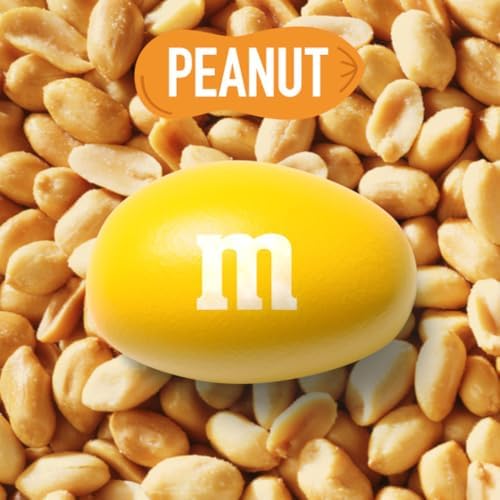 M&M'S Peanut Milk Chocolate Candy, Bulk Individually Wrapped, 62 oz