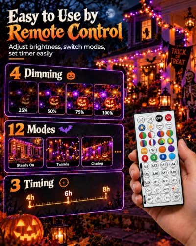 2Pack 400LED Smart Color Changing String Lights Halloween Lights App Remote