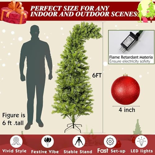 Seenelling 6 FT Lime Green Christmas Tree Prelit Whimsical Artificial