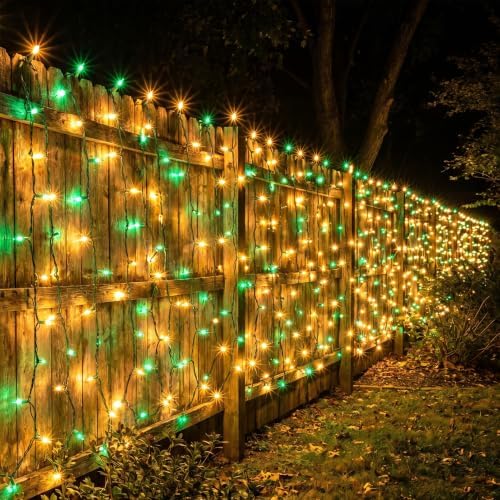 BrizLabs Christmas Lights, 100 Count 19.7ft Yellow & Green String Lights