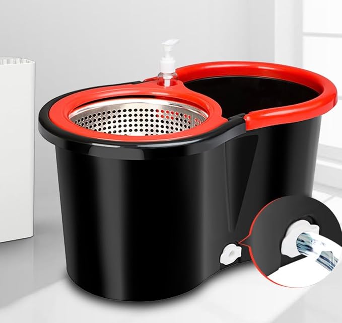 Spin Mop & Bucket Set with 2 Microfiber Mop Heads