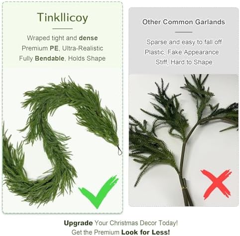 9FT Christmas Norfolk Pine Garland