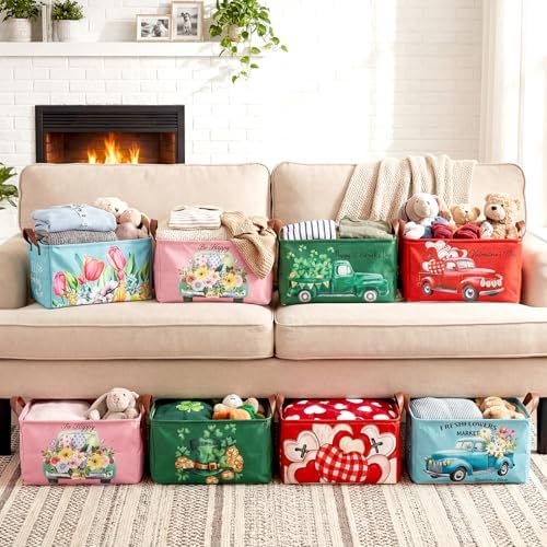 CHENGU 8 Pack Large Gifts Baskets Empty Collapsible Holiday Storage Bin