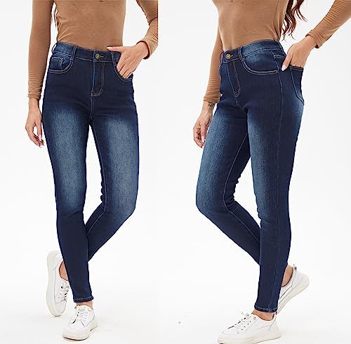 Yehopere Women's Winter Fleece Lined Jeans Slim Fit Warm Skinny High Waist Denim Jean