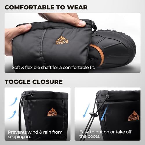 NORTIV 8 Men's Waterproof Winter Snow Boots Insulated