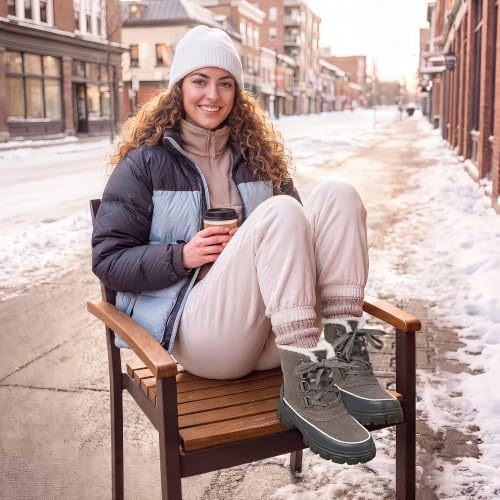 DREAM PAIRS Women’s Lace Up Ankle Snow Boots