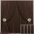 4 Panels Brown Backdrop Curtain for Parties Wedding Wrinkle Free Brown Photo Curtains Backdrop Drapes Fabric Decoration for Birthday Party Baby Shower 20ft(W) x 10ft(H)