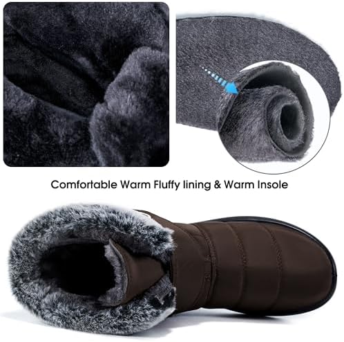 Reimferce Womens Snow Boots for Winter: Comfortable & Warm for All Day Wear - Waterproof Non Slip Booties for Commute Outdoor Walking