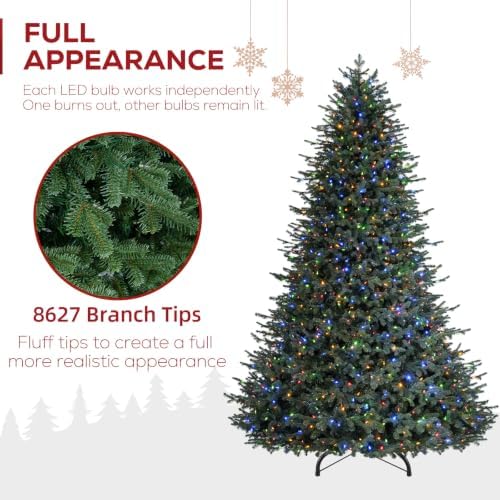 Hykolity 9 ft Prelit Premium Christmas Tree with 1,500 Multicolor LEDs