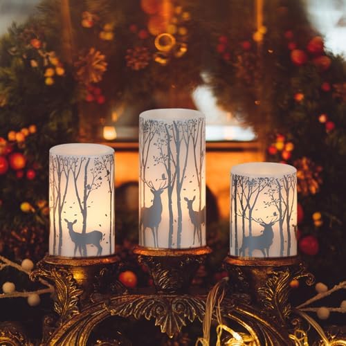 Silver Deer Flameless Candles Battery Operated with 6 Hour Timer