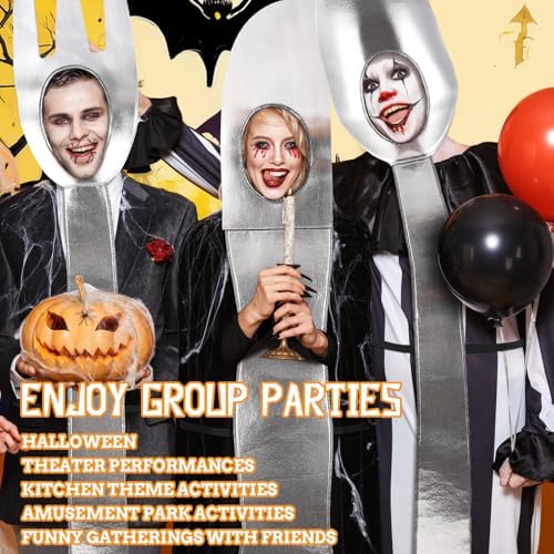 Mepase 3 Pack Halloween Utensil Costumes Knife Fork Spoon Costumes Adult