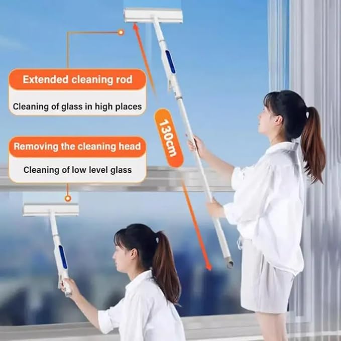 Squeegee for Window Cleaning,Squeegee for Window Cleaning with Spray, New Double-Sided Spray Expansion Window Cleaner, Spray Window Cleaning Brooms, Detachable Assembly Glass Cleaning Mop, 3