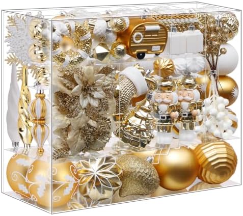 SHareconn 135Pcs Christmas Tree Ornaments Set, Christmas Tree Decorations