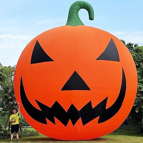 33FT Giant Premium Halloween Inflatable Pumpkin Decorations with Blower, Blow up Halloween Decorations Outdoor Holiday Decor for Outdoor Yard Lawn Xmas Party with No Light