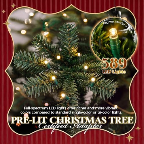 HOLLO STAR 9ft Prelit Christmas Tree, Multi-Color RGBW Lights, App Control