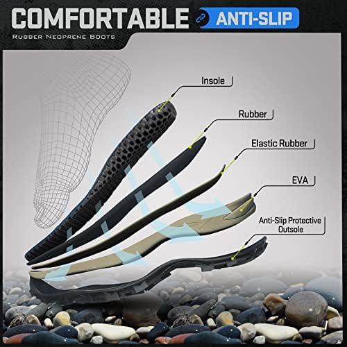 TIDEWE Rubber Neoprene Boots for Men and Women, Waterproof Rain Boot