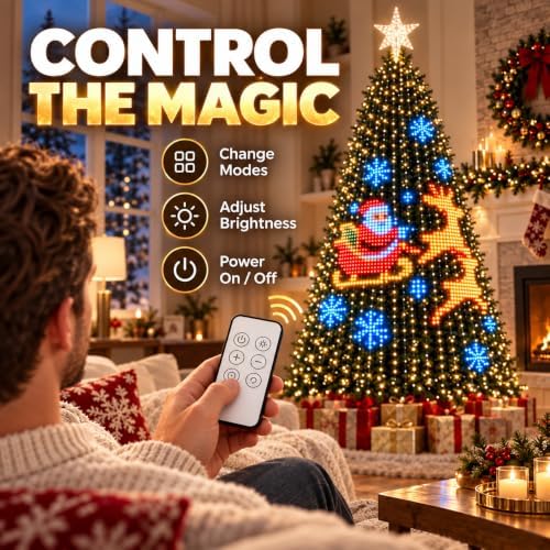 Smart Christmastree Lights - Change YourTree from Your Phone, 400 addressable LEDs Create 200+ Patterns, Custom Designs and animations with app Control, dimming and USB Power (4.9ft)