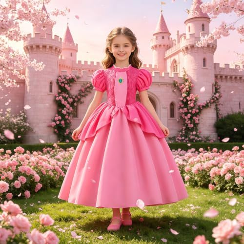 Girls Galaxy Princess Costume Kids Teal Maxi Dress with Accessories Set
