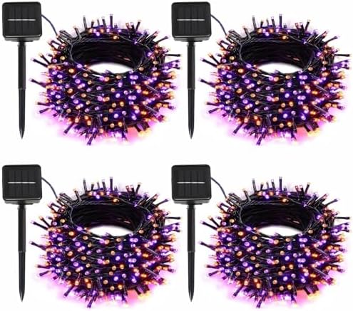SyouHome Solar String Lights Outdoor, 4 Pack 400 LED Solar Halloween Lights