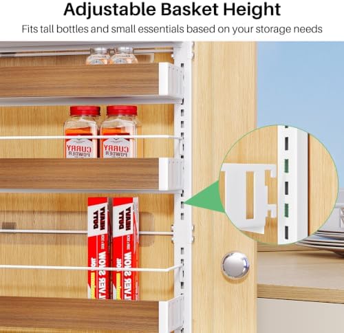 SNTD 8 Tiers Wooden Over the Door Organizer, 17" W x 6" D x 69" H, Walnut