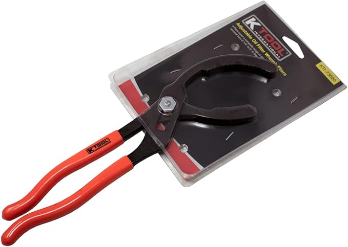 K Tool International 73620 Self Adjusting Filter Tool, Spring Action Design, Heavy Duty Forged Handles, Textured Grip, Made in USA, Automotive Service for Oil Filters
