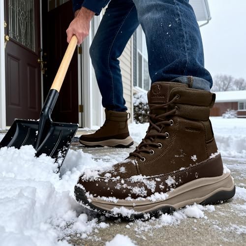 Coostar Snow Boots for Men Waterproof Outdoor Casual Winter Boot Lightweight with Arch Support