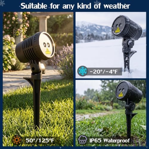 Christmas Projector Lights Outdoor, Red and Green Moving Holiday Light with Remote Show for House, Yard, Garden, Patio and Christmas Decorations