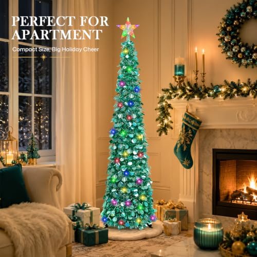 5FT Pop Up Christmas Tree with Lighted Top Star for Christmas Decorations