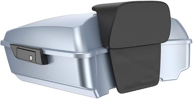 Advanblack Road Glide Tour Trunk Pack Barracuda Silver Chopped Tour Trunk Pack Backrest Pad for '97-'25 Harley Touring Road King Street Glide Electra Glide CVO models