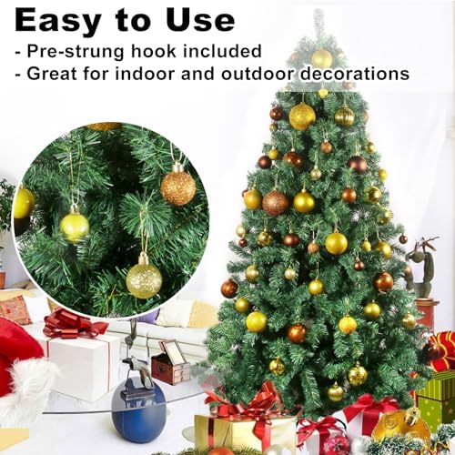 Bronze & Gold 1.6" Small Christmas Balls Christmas Tree Decoration Ornaments Shatterproof Hanging Balls for Birthday Halloween Holiday Wedding Decorations Set of 24pcs